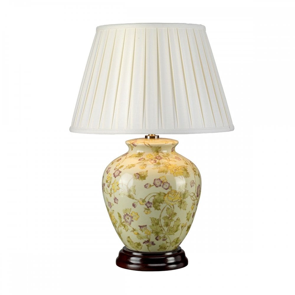 YELLOWFLOWERS-TL Yellow Flowers 1 Light Table Lamp Yellow and Purple