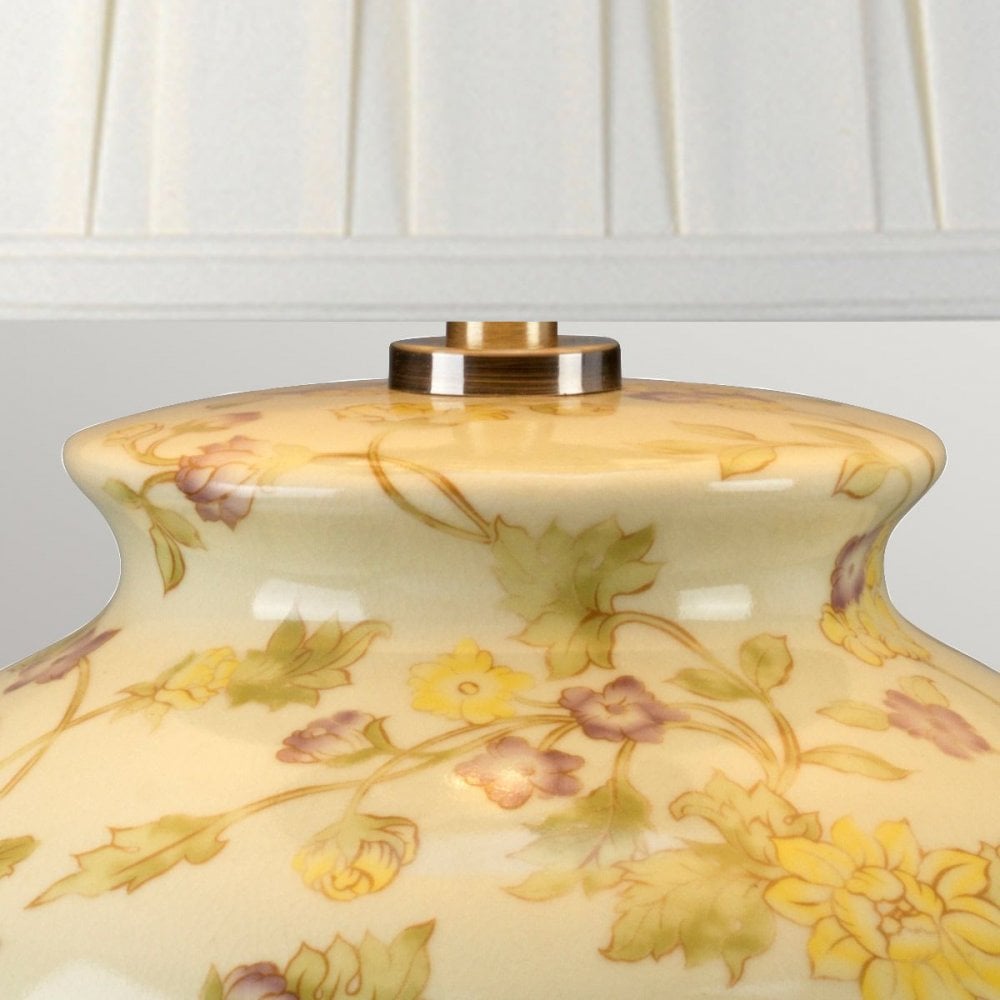 YELLOWFLOWERS-TL Yellow Flowers 1 Light Table Lamp Yellow and Purple