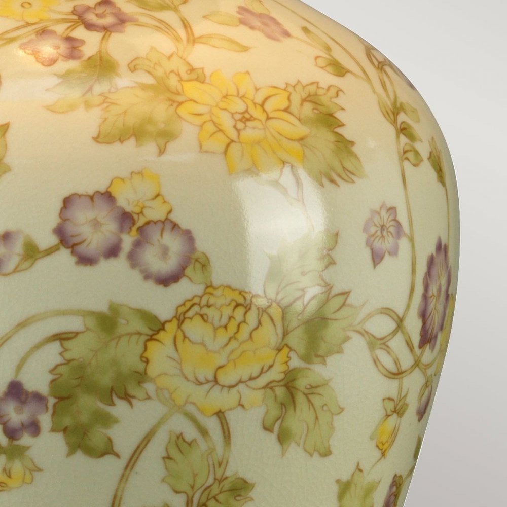 YELLOWFLOWERS-TL Yellow Flowers 1 Light Table Lamp Yellow and Purple
