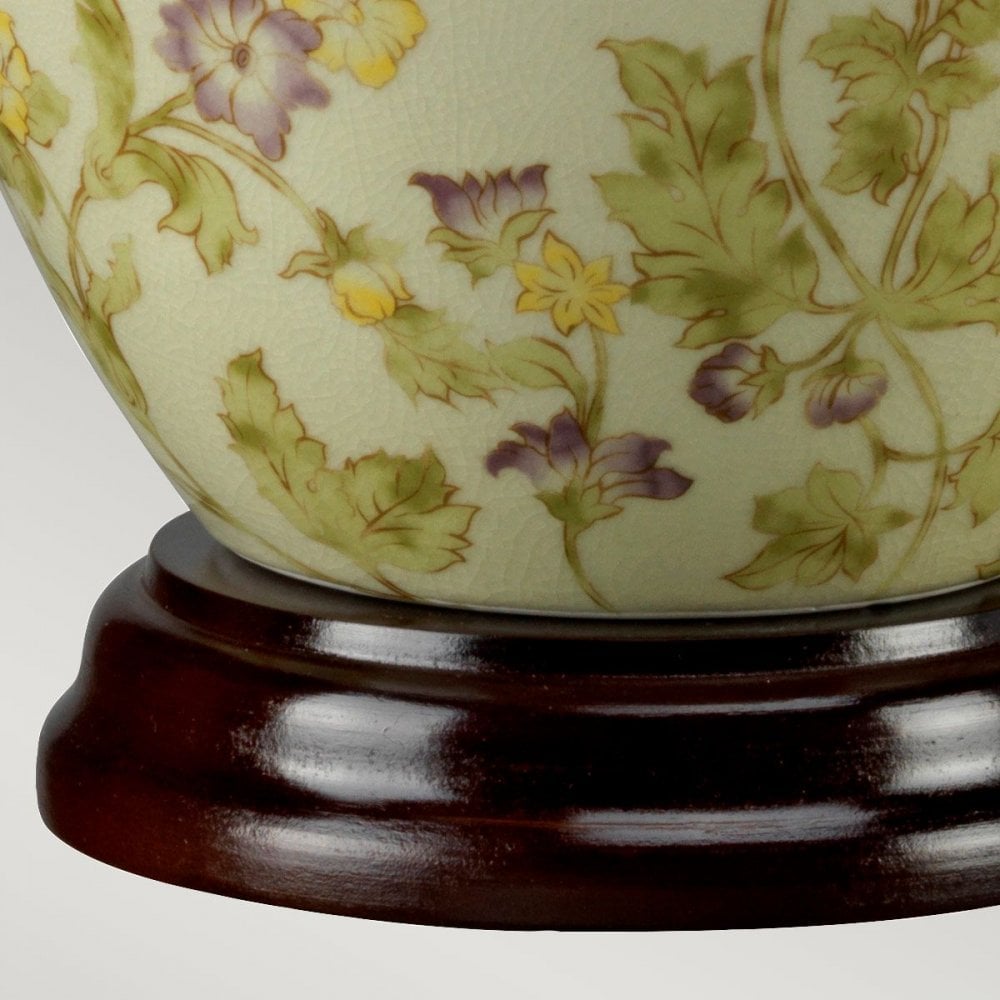 YELLOWFLOWERS-TL Yellow Flowers 1 Light Table Lamp Yellow and Purple