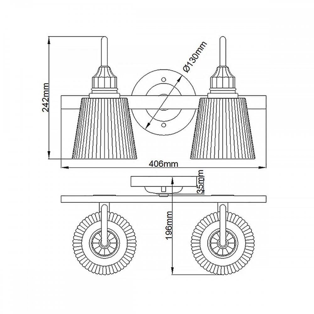 QN-ADDISON2-BATH Addison 2 Light Wall Light Polished Chrome