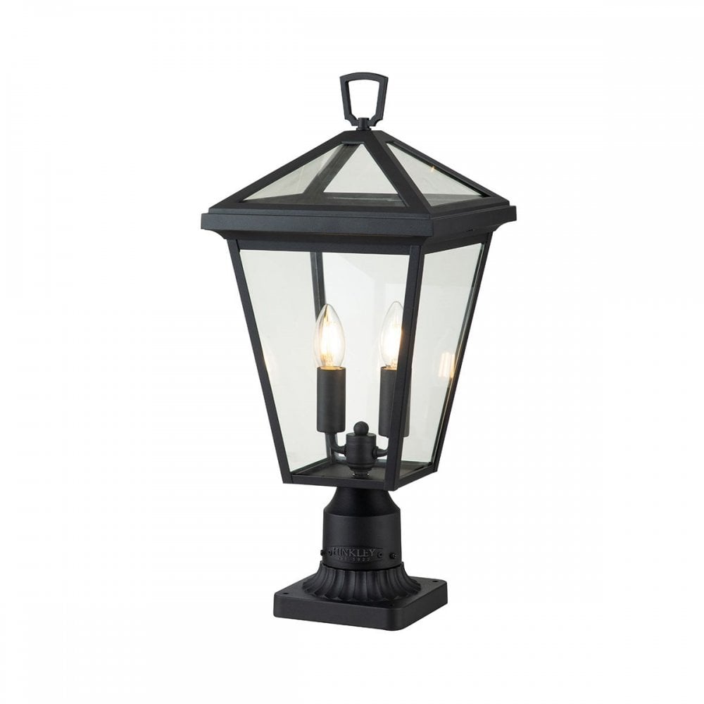 QN-ALFORD-PLACE3-M-MB Alford Place 2 Light Pedestal Lantern Museum Black