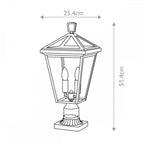 QN-ALFORD-PLACE3-M-MB Alford Place 2 Light Pedestal Lantern Museum Black