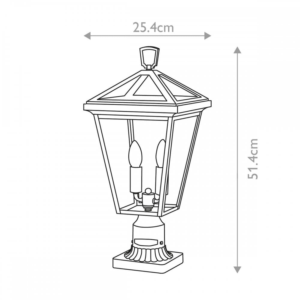 QN-ALFORD-PLACE3-M-MB Alford Place 2 Light Pedestal Lantern Museum Black