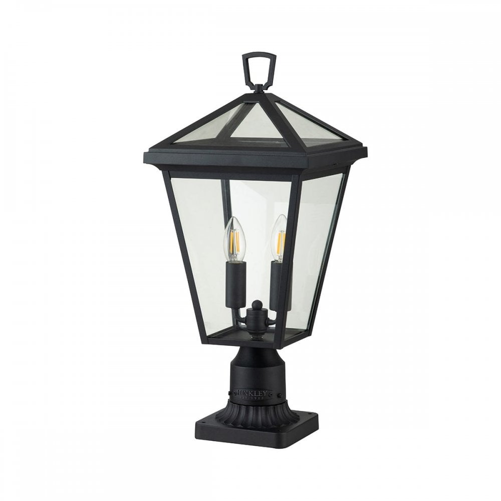QN-ALFORD-PLACE3-M-MB Alford Place 2 Light Pedestal Lantern Museum Black