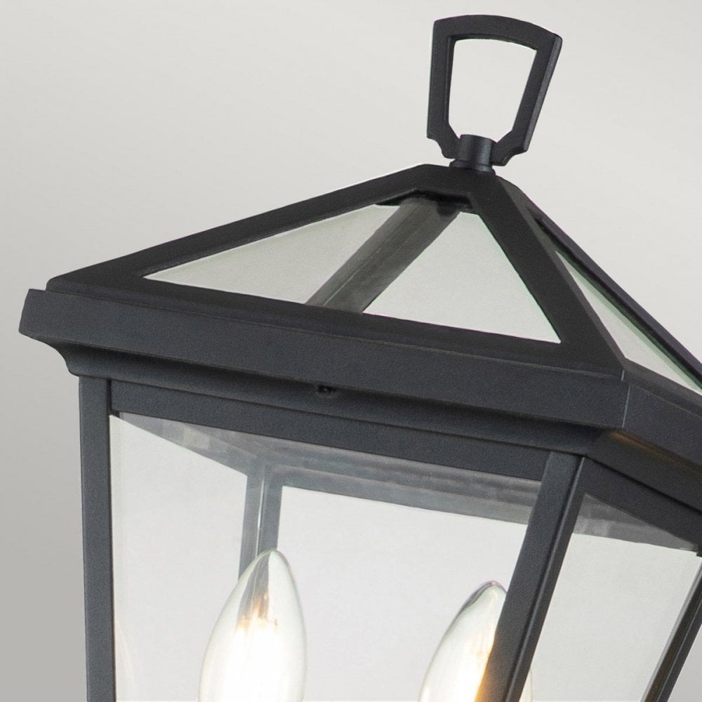 QN-ALFORD-PLACE-4B-S-MB Alford Place 2 Light Pillar Lantern Museum Black