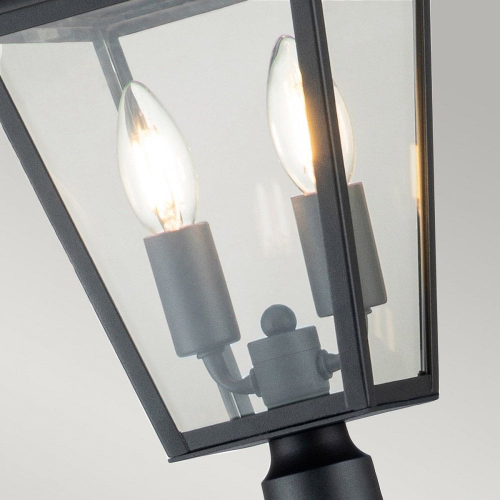 QN-ALFORD-PLACE-4B-S-MB Alford Place 2 Light Pillar Lantern Museum Black