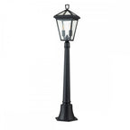 QN-ALFORD-PLACE-4B-S-MB Alford Place 2 Light Pillar Lantern Museum Black