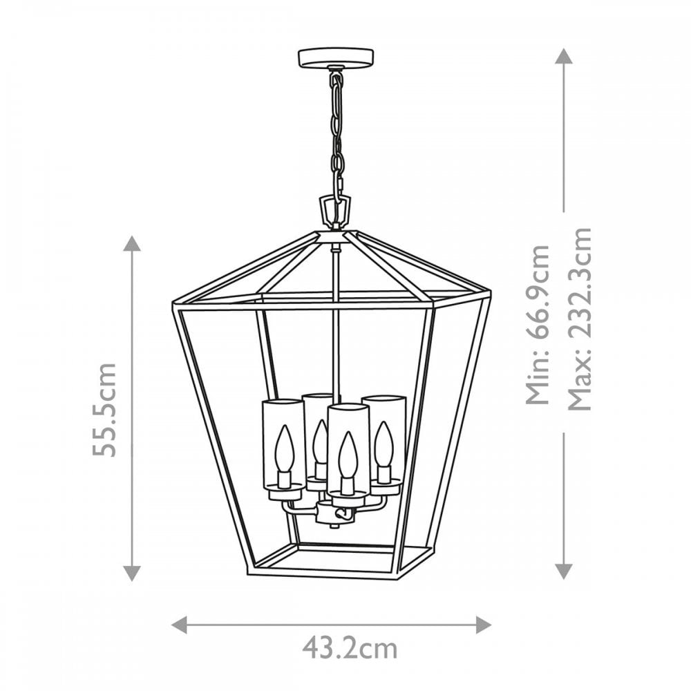 QN-ALFORD-PLACE-4P-MB Alford Place 4 Light Outdoor Pendant Museum Black