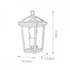 QN-ALFORD-PLACE7-S-MB Alford Place 1 Light Half Lantern Museum Black