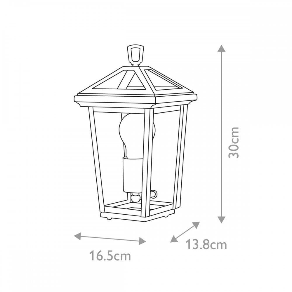 QN-ALFORD-PLACE7-S-MB Alford Place 1 Light Half Lantern Museum Black