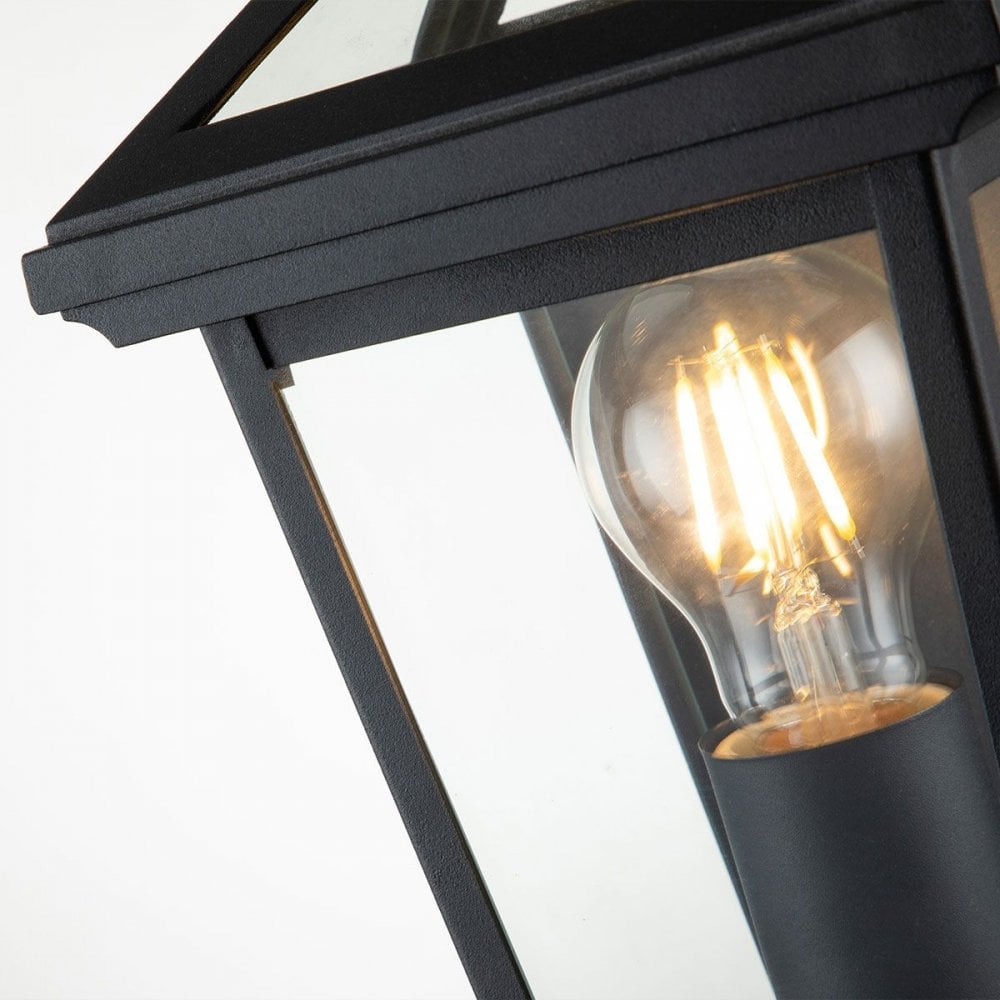 QN-ALFORD-PLACE7-S-MB Alford Place 1 Light Half Lantern Museum Black