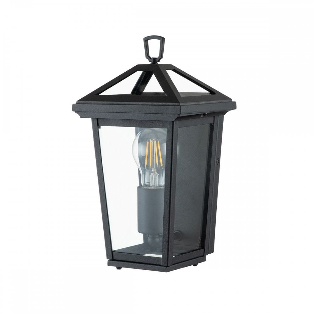 QN-ALFORD-PLACE7-S-MB Alford Place 1 Light Half Lantern Museum Black
