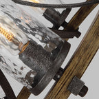 QN-ANGELO5 Angelo 5 Light Chandelier Distressed Weathered Oak & Slate Grey Metal