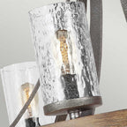QN-ANGELO6 Angelo 6 Light Chandelier Distressed Weathered Oak & Slate Grey Metal