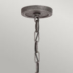 QN-ANGELO9 Angelo 9 Light Chandelier Distressed Weathered Oak & Slate Grey Metal
