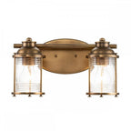 QN-ASHLANDBAY2-NBR-BATH Ashland Bay 2 Light Wall Light - Brass Natural Brass