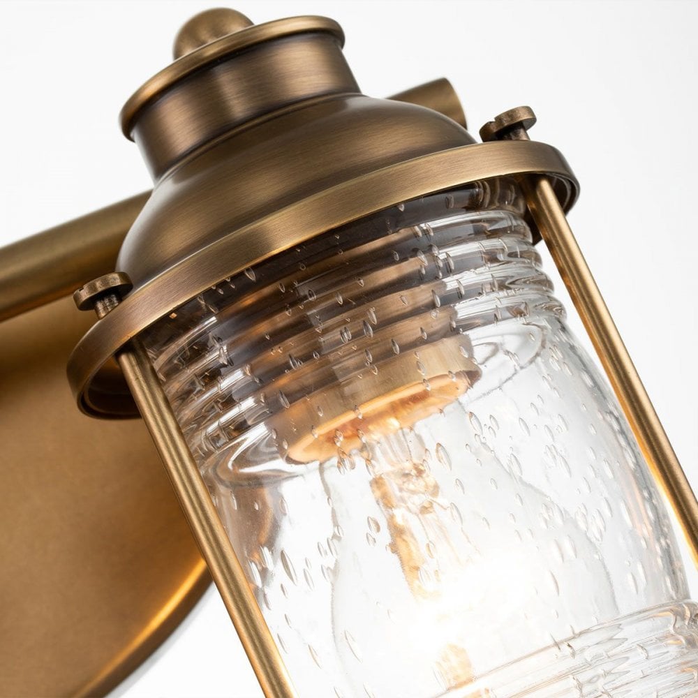 QN-ASHLANDBAY2-NBR-BATH Ashland Bay 2 Light Wall Light - Brass Natural Brass