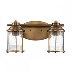 QN-ASHLANDBAY2-NBR-BATH Ashland Bay 2 Light Wall Light - Brass Natural Brass