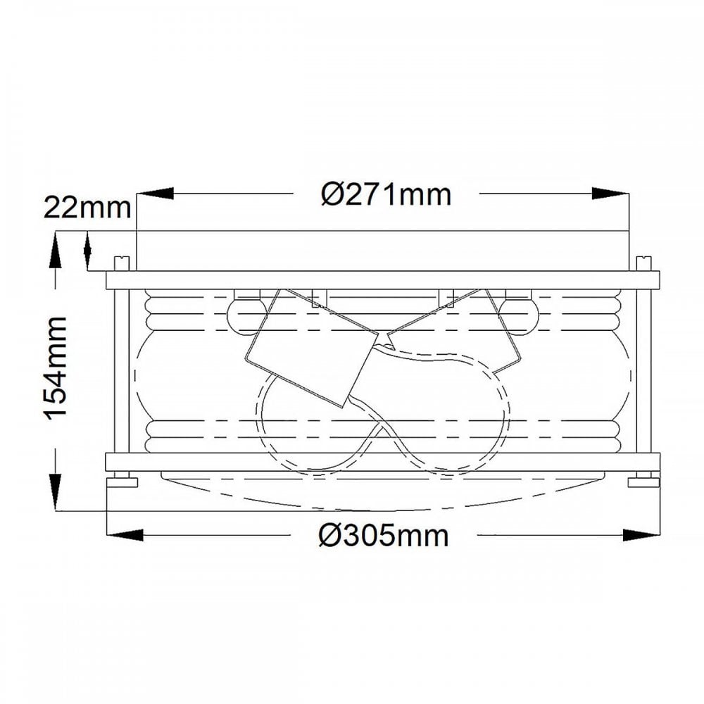 QN-ASHLANDBAY-F-NBR-BATH Ashland Bay 2 Light Flush - Brass Natural Brass