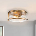 QN-ASHLANDBAY-F-NBR-BATH Ashland Bay 2 Light Flush - Brass Natural Brass