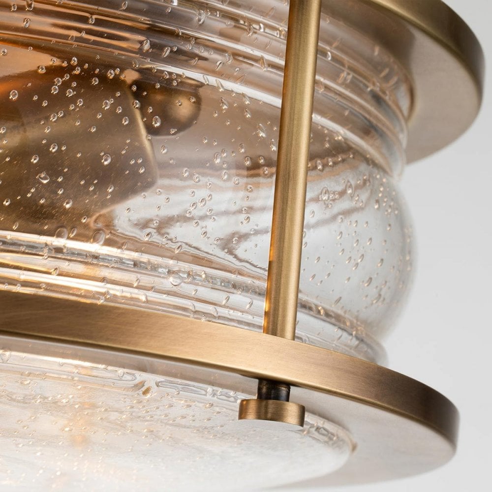 QN-ASHLANDBAY-F-NBR-BATH Ashland Bay 2 Light Flush - Brass Natural Brass