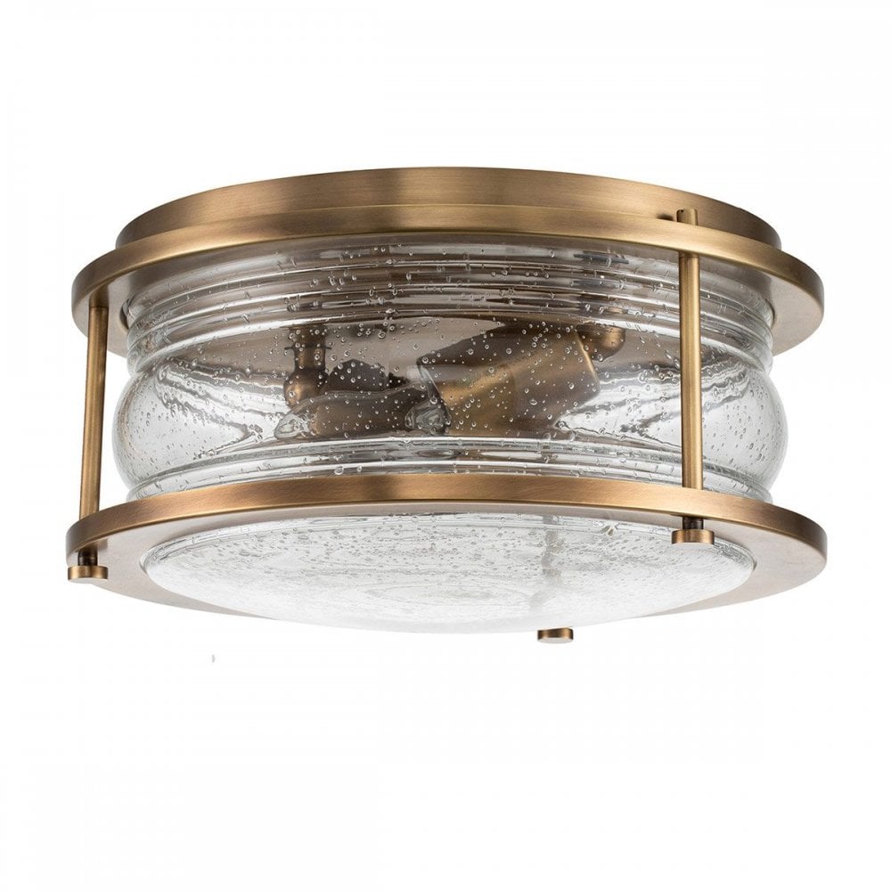 QN-ASHLANDBAY-F-NBR-BATH Ashland Bay 2 Light Flush - Brass Natural Brass