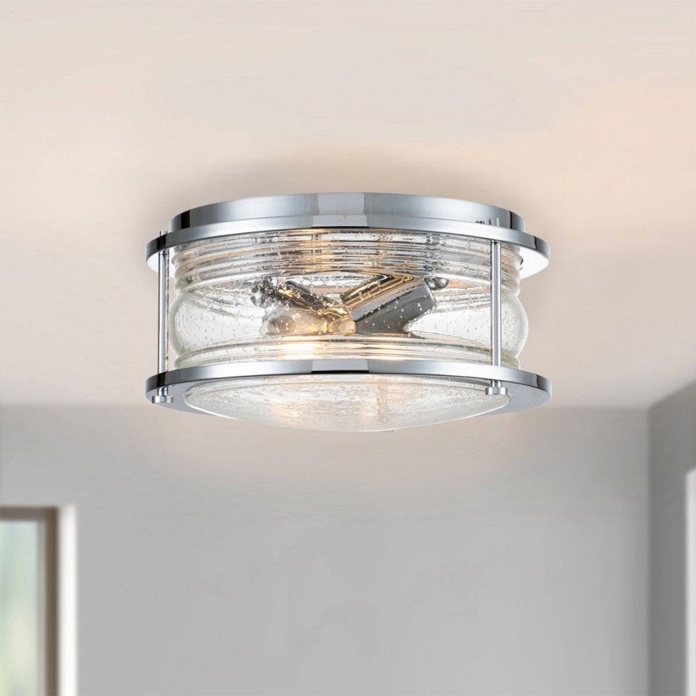 QN-ASHLANDBAY-F-PC-BATH Ashland Bay 2 Light Flush - Polished Chrome
