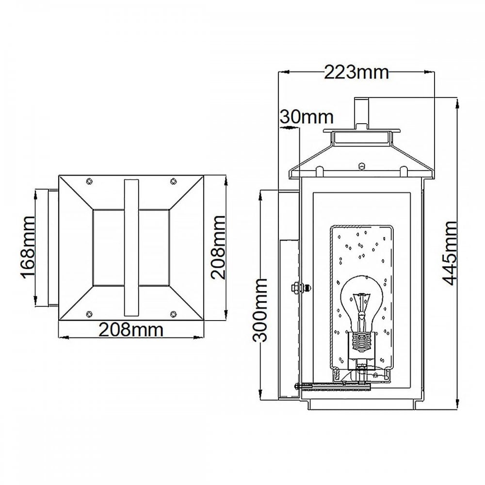 QN-ATWATER-M-PDB Atwater 1 Light Medium Wall Lantern - Brass Painted Distressed Brass