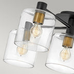 QN-AXEL5-BK Axel 5 Light Semi-flush - Black Black with Heritage Brass