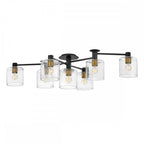 QN-AXEL7-BK Axel 7 Light Semi-flush - Black Black with Heritage Brass