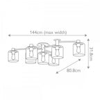 QN-AXEL7-BK Axel 7 Light Semi-flush - Black Black with Heritage Brass