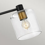 QN-AXEL7-BK Axel 7 Light Semi-flush - Black Black with Heritage Brass