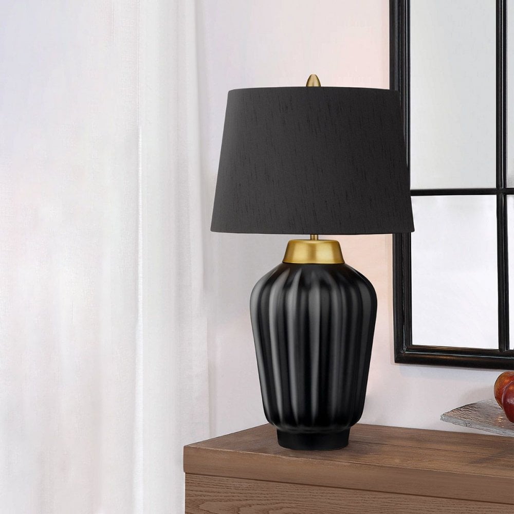 QN-BEXLEY-TL-BKBB Bexley 1 Light Table Lamp - Black & Brushed Brass