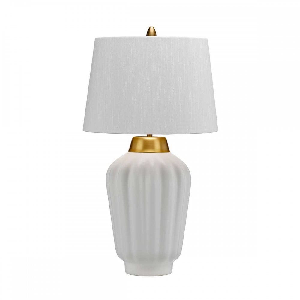 QN-BEXLEY-TL-WBB Bexley 1 Light Table Lamp - White & Brushed Brass