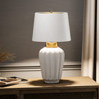 QN-BEXLEY-TL-WBB Bexley 1 Light Table Lamp - White & Brushed Brass