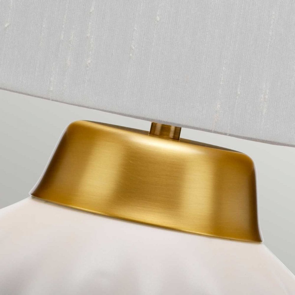 QN-BEXLEY-TL-WBB Bexley 1 Light Table Lamp - White & Brushed Brass