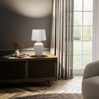 QN-BEXLEY-TL-WBB Bexley 1 Light Table Lamp - White & Brushed Brass