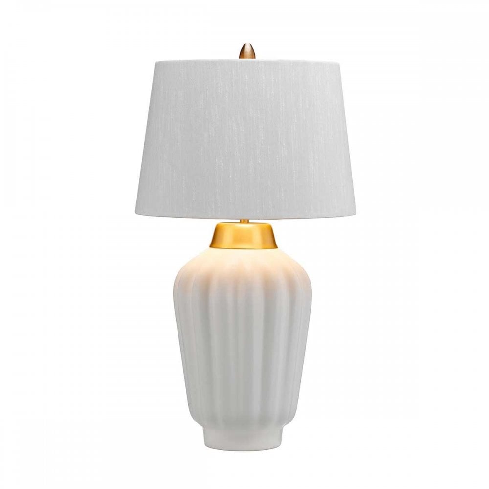 QN-BEXLEY-TL-WBB Bexley 1 Light Table Lamp - White & Brushed Brass