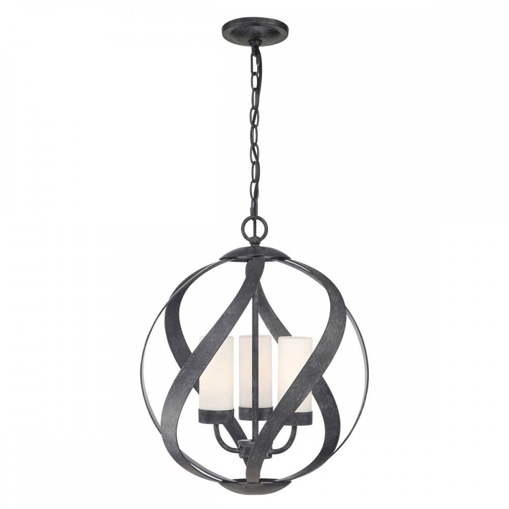 QN-BLACKSMITH-3P-OBK Blacksmith 3 Light Outdoor Chandelier Old Black