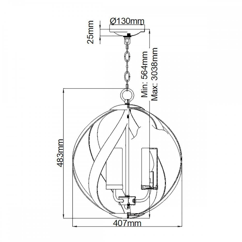 QN-BLACKSMITH-3P-OBK Blacksmith 3 Light Outdoor Chandelier Old Black