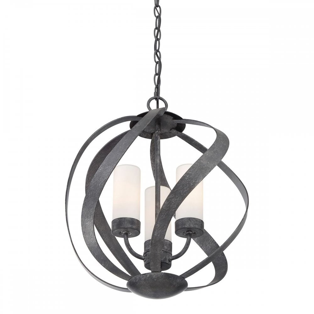 QN-BLACKSMITH-3P-OBK Blacksmith 3 Light Outdoor Chandelier Old Black
