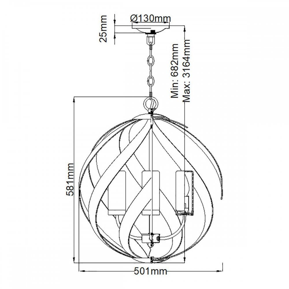 QN-BLACKSMITH-4P-OBK Blacksmith 4 Light Outdoor Chandelier Old Black