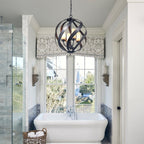 QN-BLACKSMITH-4P-OBK Blacksmith 4 Light Outdoor Chandelier Old Black
