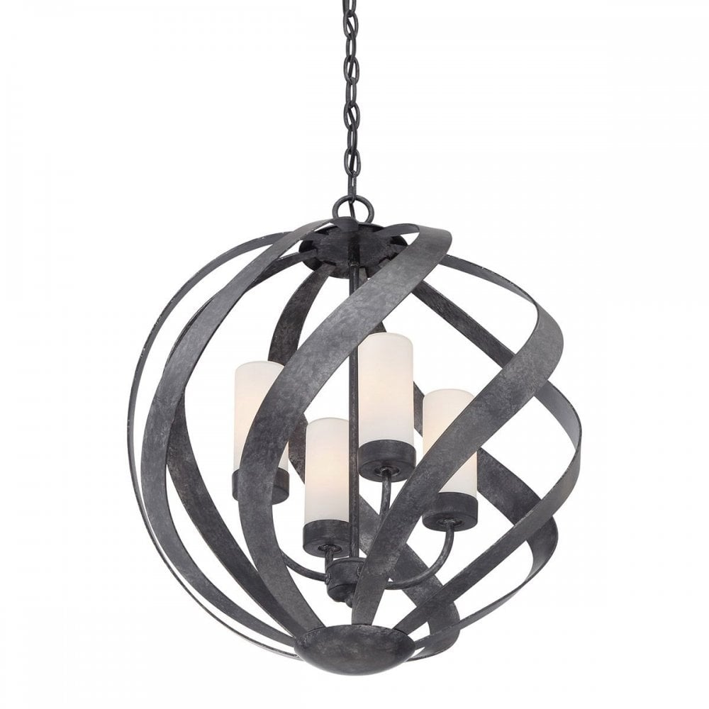 QN-BLACKSMITH-4P-OBK Blacksmith 4 Light Outdoor Chandelier Old Black