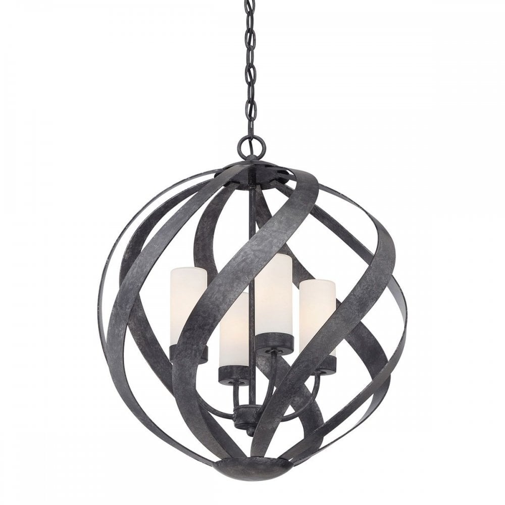QN-BLACKSMITH-4P-OBK Blacksmith 4 Light Outdoor Chandelier Old Black