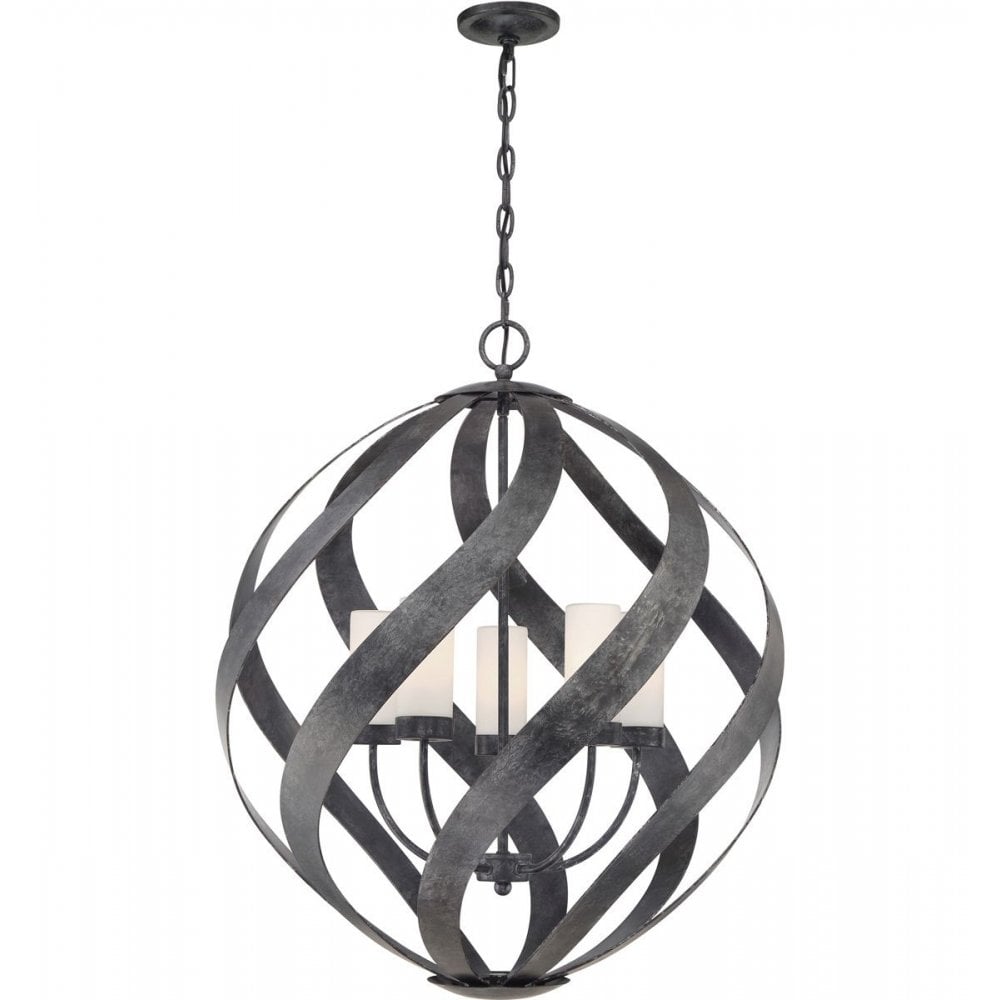 QN-BLACKSMITH-5P-OBK Blacksmith 5 Light Outdoor Chandelier Old Black