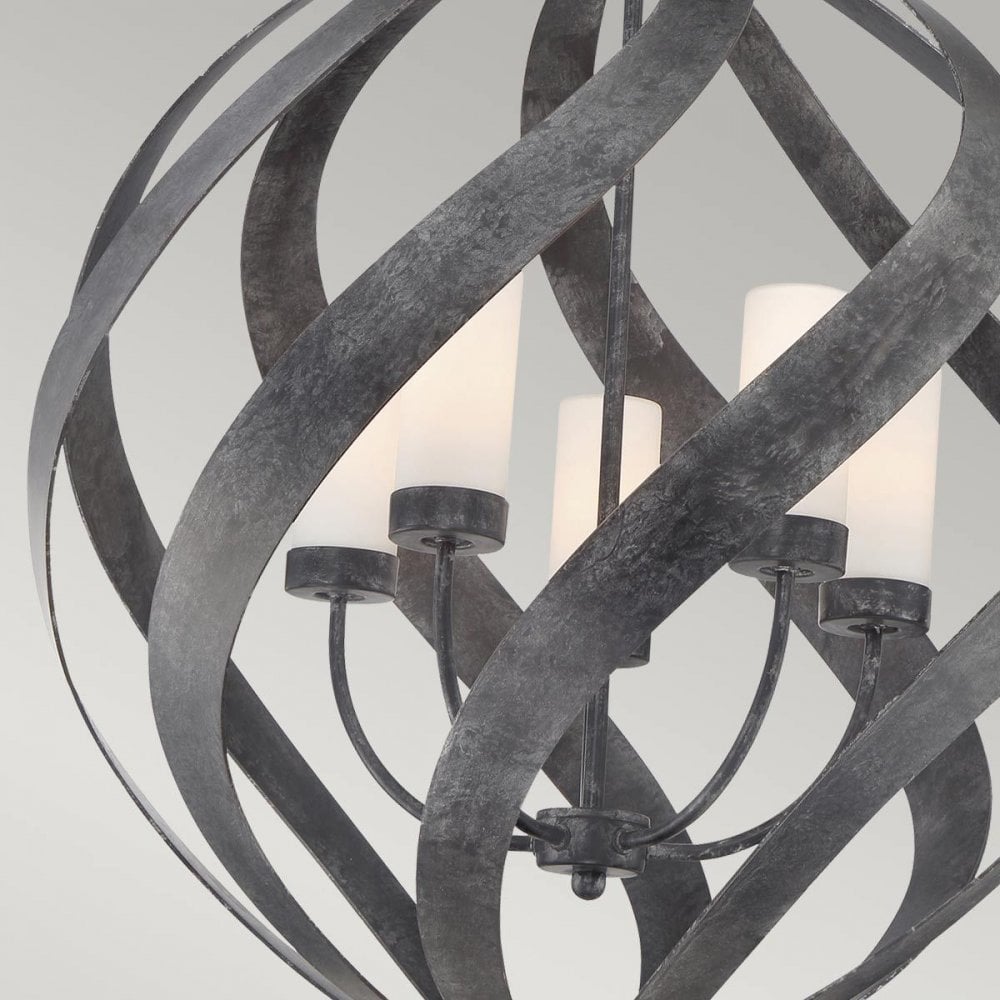 QN-BLACKSMITH-5P-OBK Blacksmith 5 Light Outdoor Chandelier Old Black