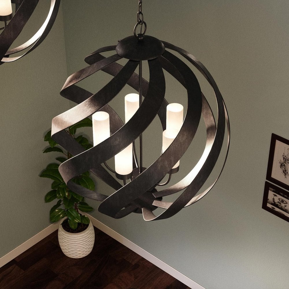 QN-BLACKSMITH-5P-OBK Blacksmith 5 Light Outdoor Chandelier Old Black