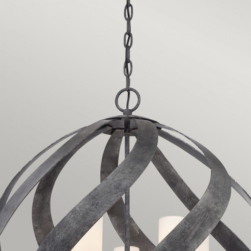 QN-BLACKSMITH-5P-OBK Blacksmith 5 Light Outdoor Chandelier Old Black